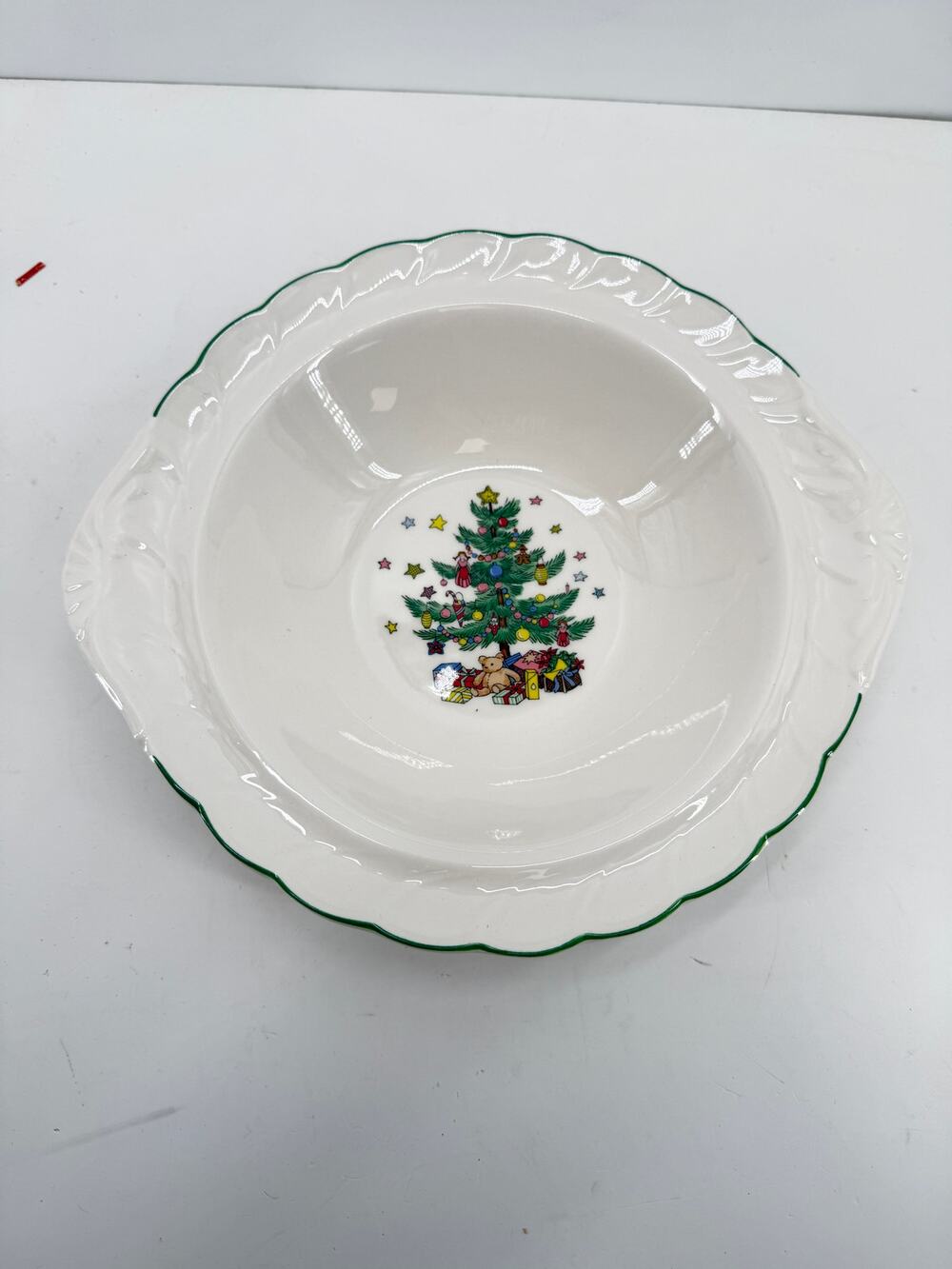 Nikko Happy Holidays Christmas Tree Serving Bowl 10 Inch Japan Holiday